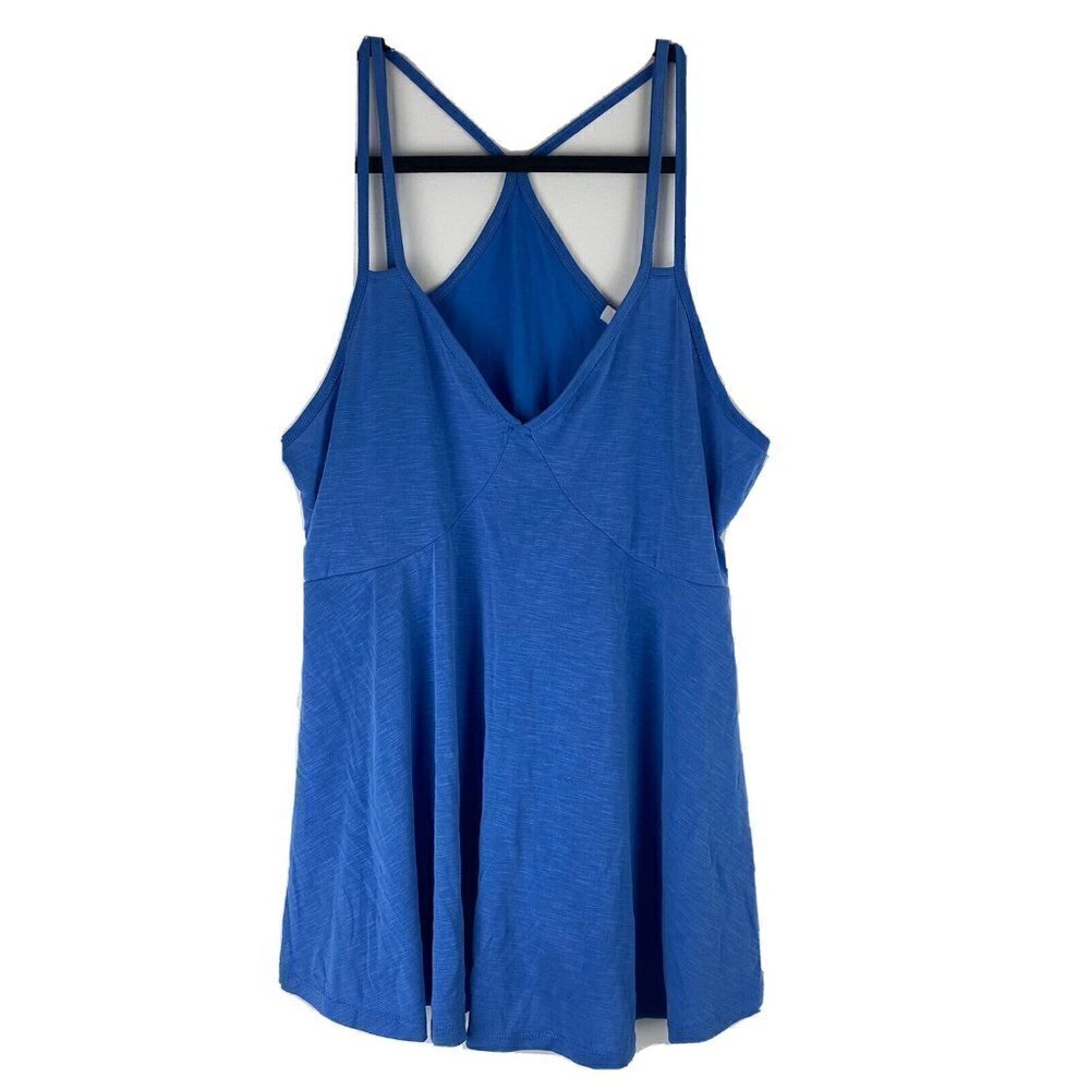 Ro & de Womens Slub Cami Size L Blue Palace Blue Sleeveless Top Y2K
